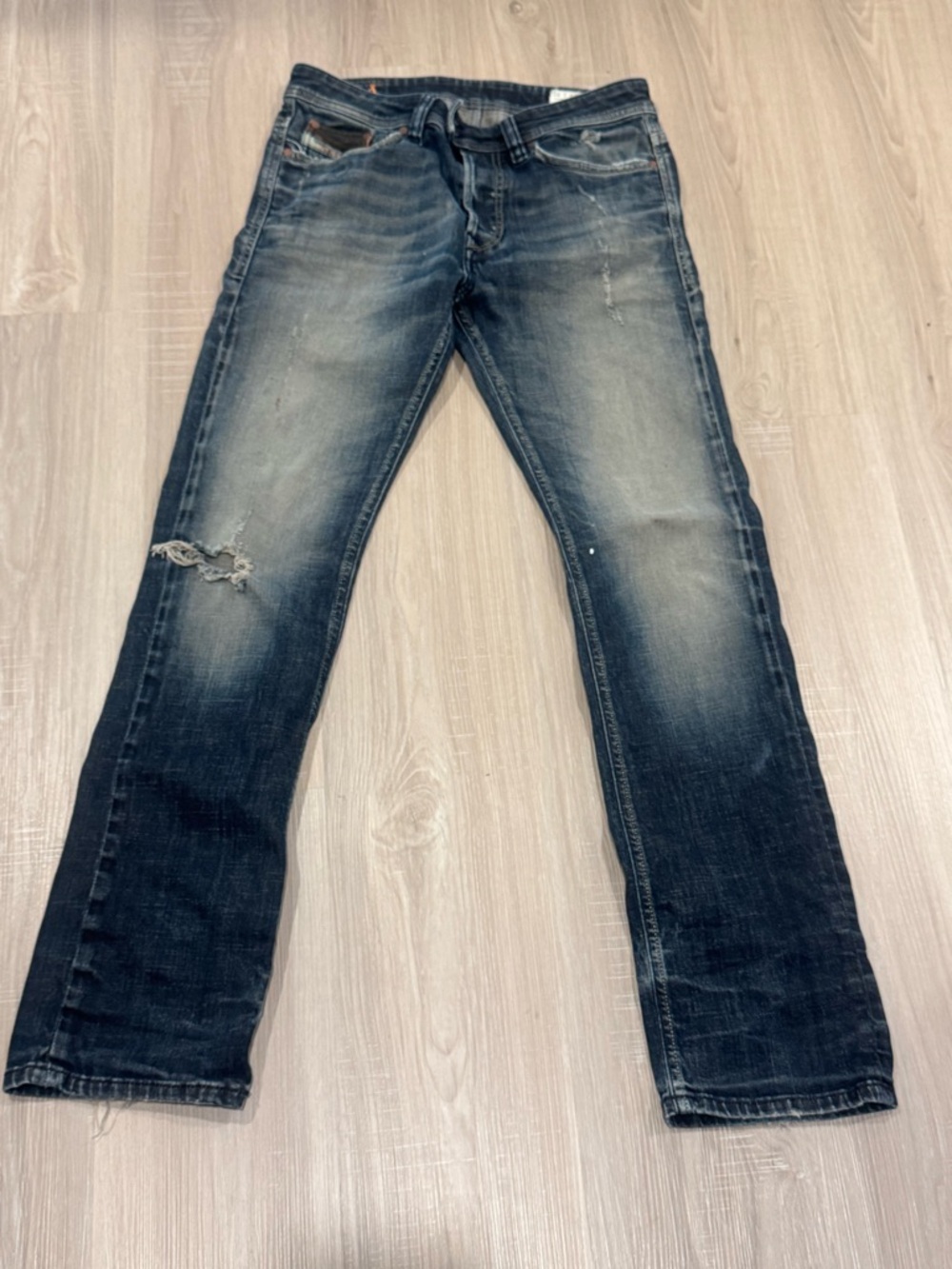 Y2K/Vintage Aesthetic Viker Diesel Men's Straight Jeans in Washed Blue